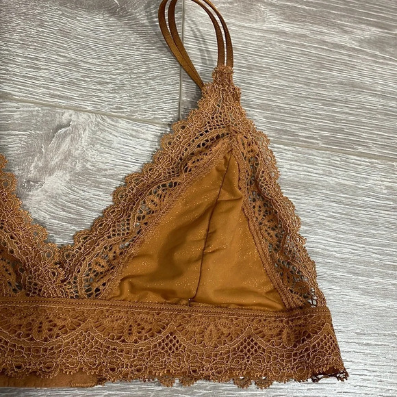 Auden Unlined Bralette Bronze Sparkle Lace XS - Picture 3 of 15